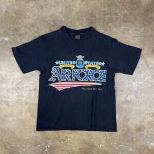 Vtg USAF Air Force McChord AFB T-Shirt Mens M Black Soffe’s Choice Single Stitch